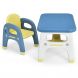 Kids Table and Chair Set with Building Blocks and Storage Rack