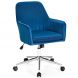 Adjustable Velvet Leisure Chair with 4 Universal Wheels for Daily