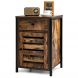Industrial Storage Sofa End Table With Drawer for Bedroom 