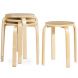 Set of 4 Stackable Dining Stools Bentwood Round Chairs