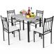 Costway Marble Kitchen Dining Set with Sponge Cushion