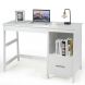 Costway Wooden Laptop Table with Drawers and Shelf