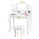 Kids Dressing Table and Stool Set with Tri-fold Mirror and Drawer