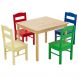 Children Wooden Table and 4 Chairs for Preschool Girls and Boys