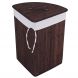Bamboo Corner Laundry Hamper with Removable Liner Bag and Handle