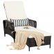 Rattan Sun Lounger with Removable Cushion and Pillow for Outdoor