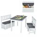 2-In-1 Wooden Toddler Activity Table Set with Toy Storage Bench