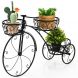 3-Tier Tricycle Plant Stand with 3 Baskets and Decorative Wheels