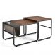 2 Pieces Modern Industrial Nesting Coffee Table Set