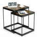 Set of 2 Industrial Coffee Nesting Table Set for Living Room