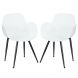Set of 2 Modern Plastic Leisure Side Chair with Curved Armrests
