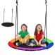 Reversible Kids Flying Saucer Tree Swing with Length Adjustable Rope