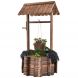 Garden Wishing Well Planter with Height Adjustable Bucket and Roof