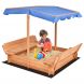 Kids Foldable Cabana Sandbox with Foldable Lid and Canopy