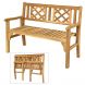 Foldable Acacia Wooden Bench Chair with Solid Hard Wood Structure