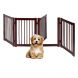4 Panels Folding Pet Gate with Lockable Door and 360° Hinges