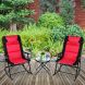 3 Pcs Folding Bistro Set Outdoor Rocking Chairs and Table Set