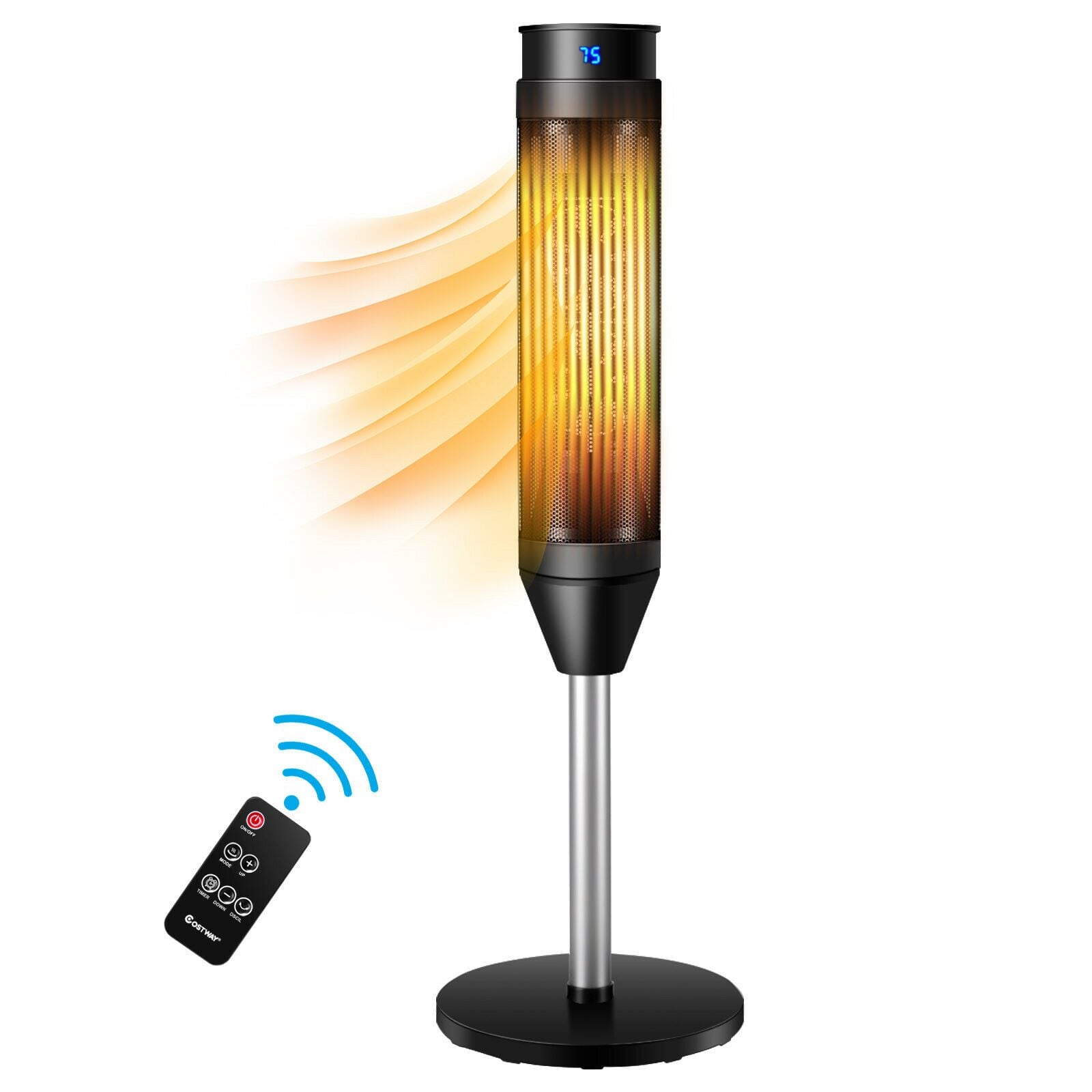 Costway tower fan heater with digital display and remote control