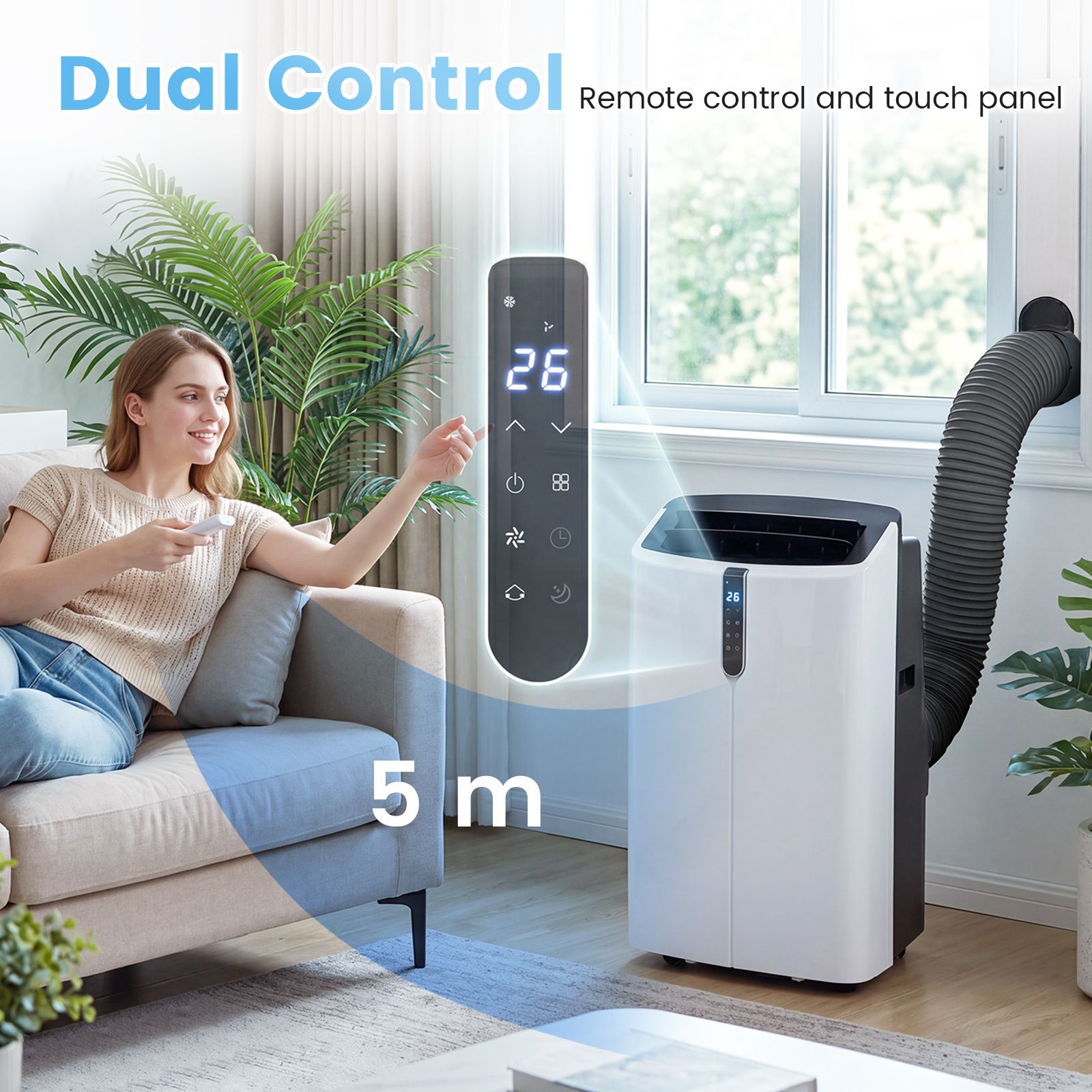 12000 BTU Portable Air Conditioner with 24H Timer and Sleep Mode for Rooms Up to 46.5㎡ — image 6