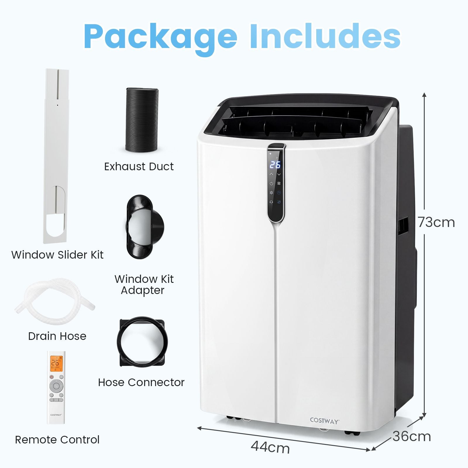 12000 BTU Portable Air Conditioner with 24H Timer and Sleep Mode for Rooms Up to 46.5㎡ — image 4