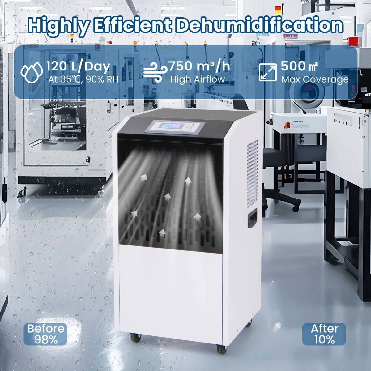 120L Commercial Industrial Dehumidifier for Spaces up to 500㎡ — image 6
