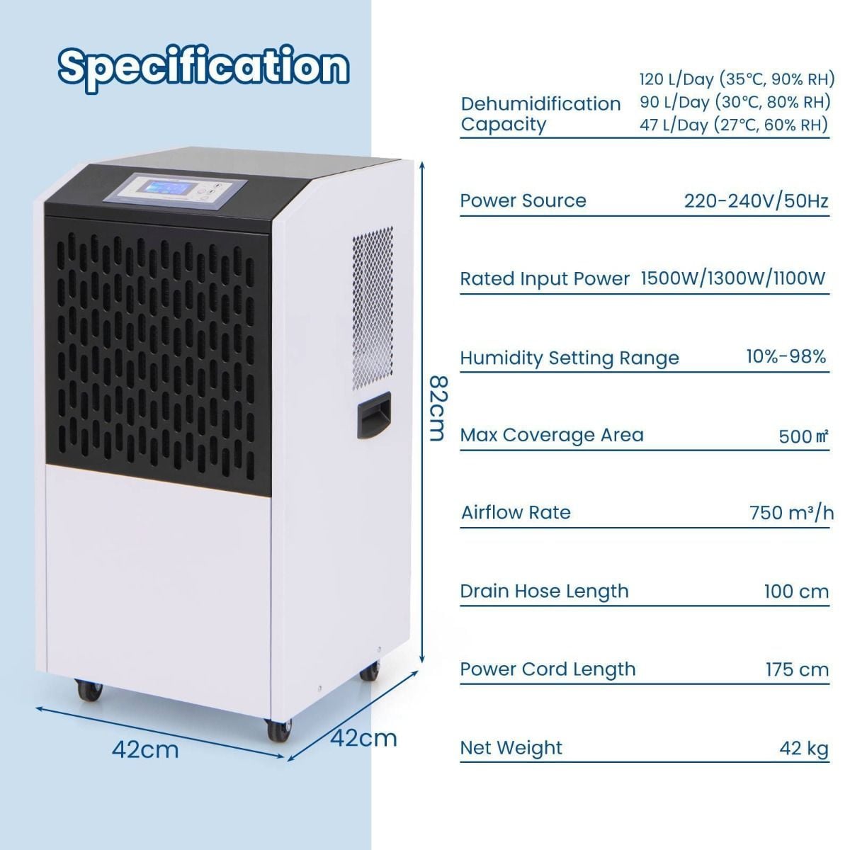120L Commercial Industrial Dehumidifier for Spaces up to 500㎡ — image 5