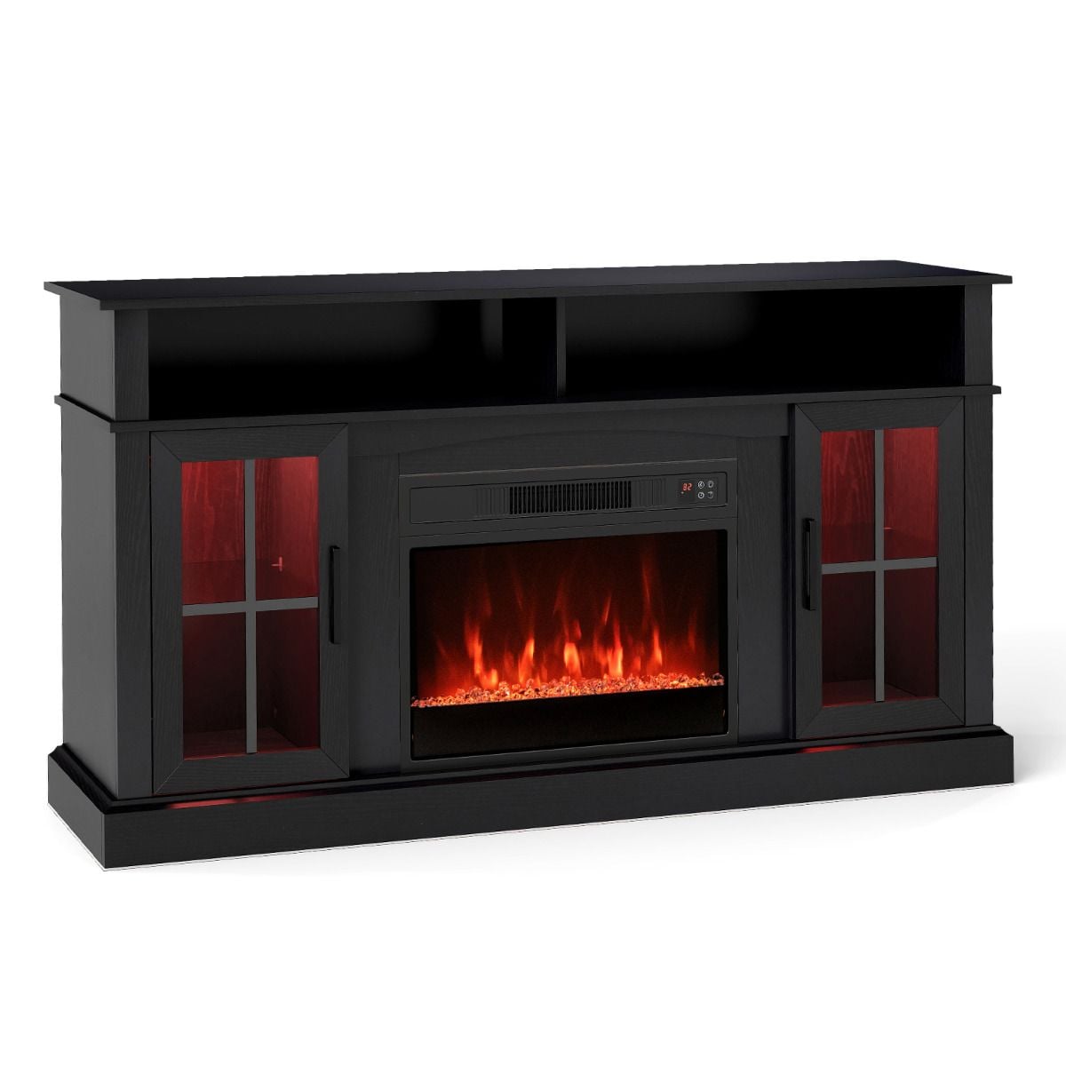 148cm Fireplace TV Stand with LED Lights Entertainment Center for 65 Inch TV — image 5