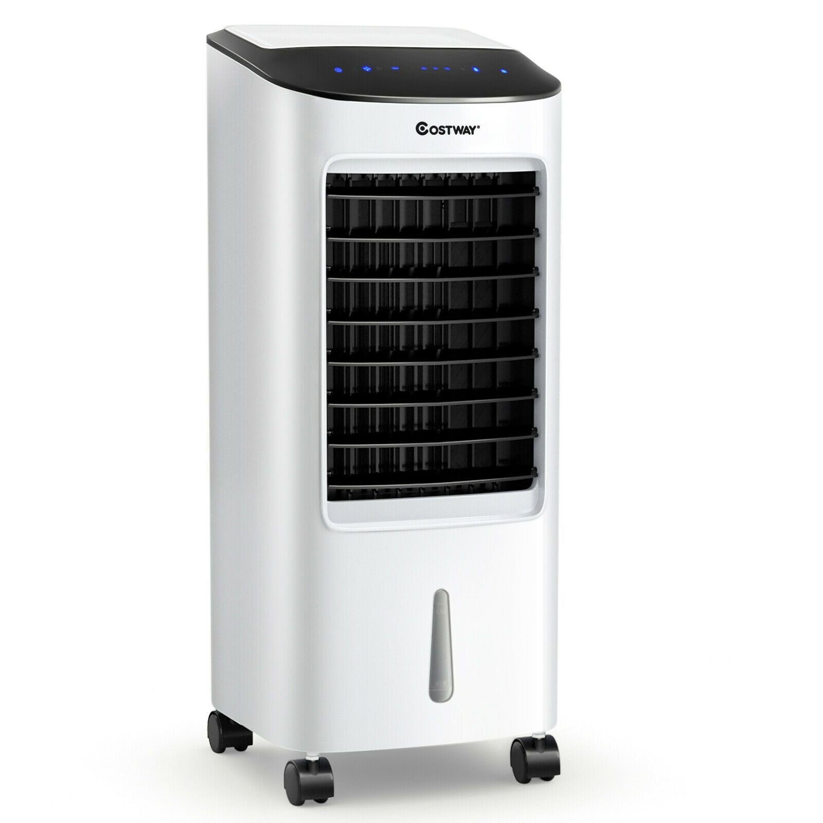 Costway compact evaporative air cooler with LED display and castor wheels