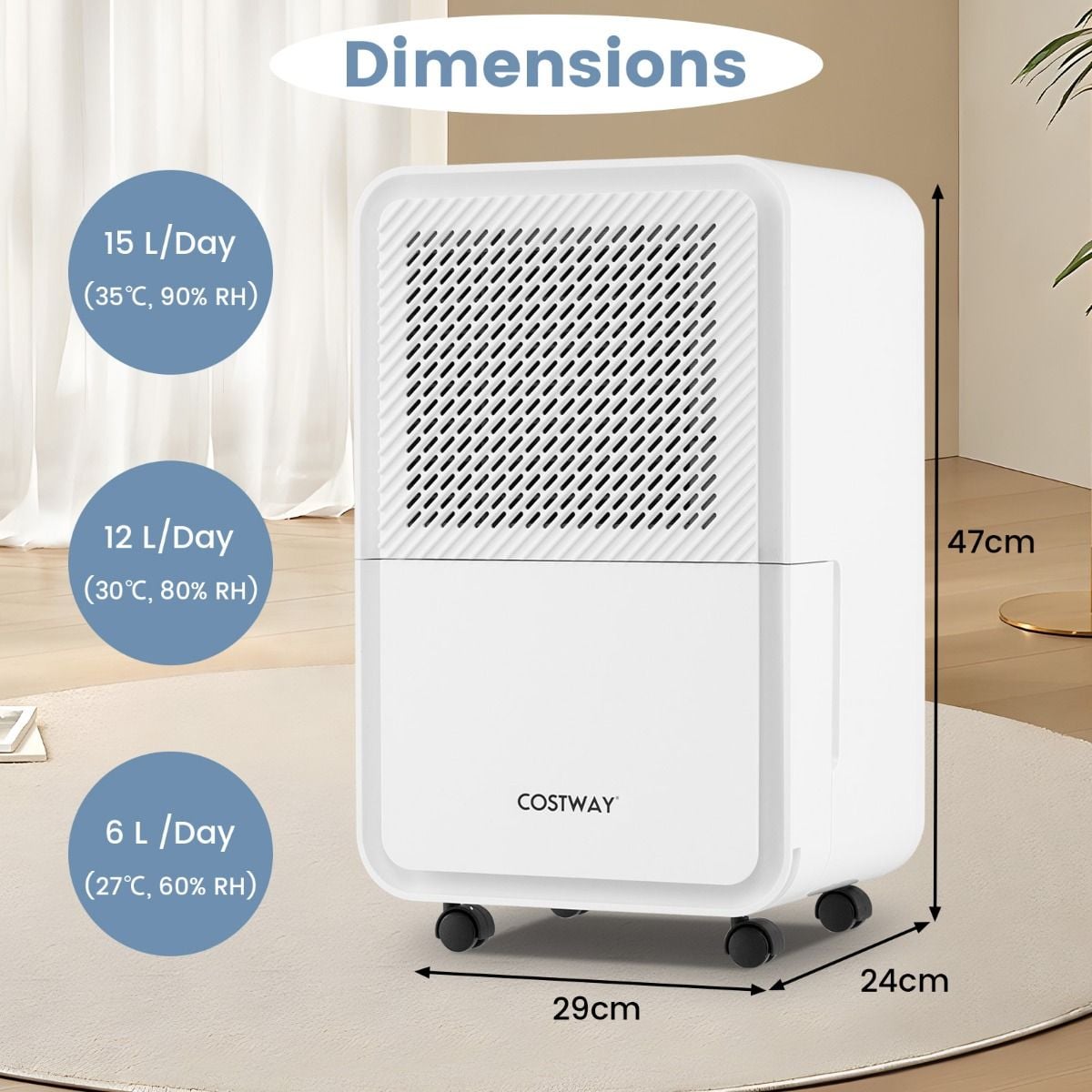15 L Dehumidifier for Home with 4 Modes and 24H Timer — image 3