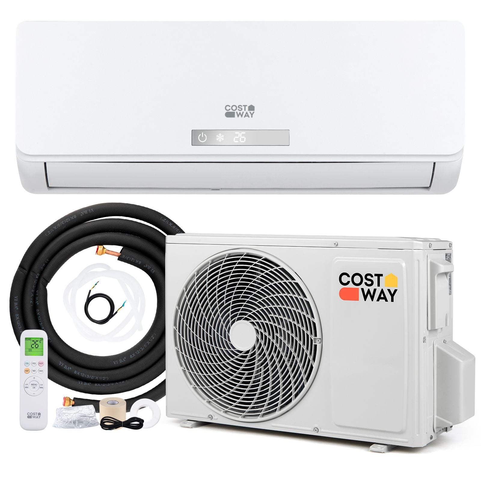 Costway 18000 BTU mini split air conditioner indoor wall unit, white