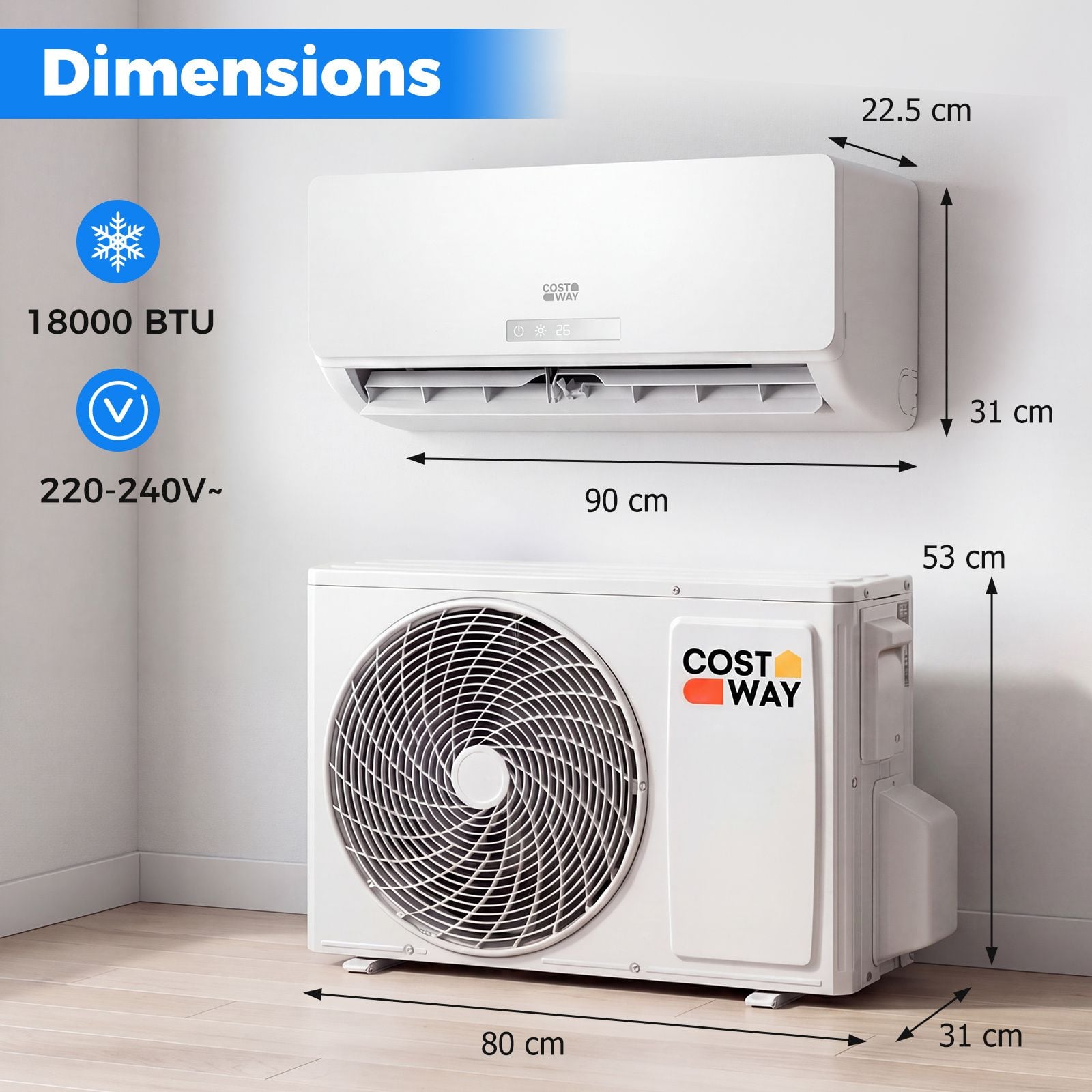 Costway 18000 BTU split AC outdoor condenser unit