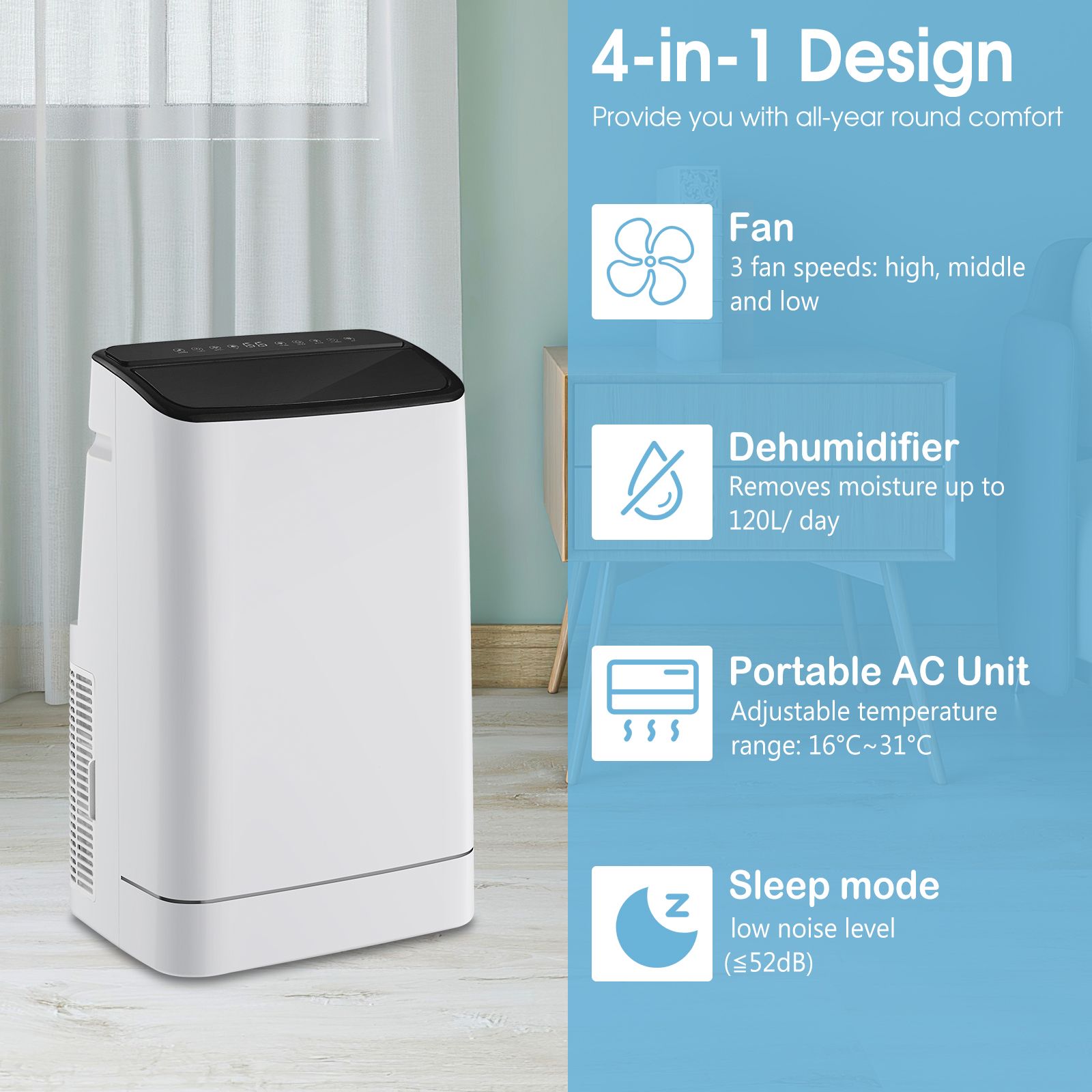 18000 BTU Portable Air Conditioner 4-in-1 with Remote Control — image 5