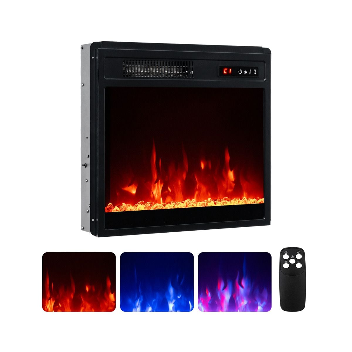 18” Electric Fireplace Insert 750W/1500W Fireplace Heater — image 3