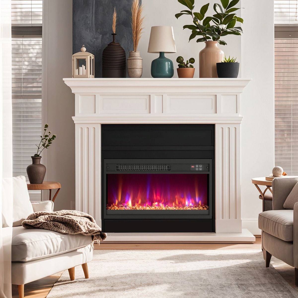 23 Inch Electric Fireplace Insert with Remote Control and Adjustable Flame — image 3
