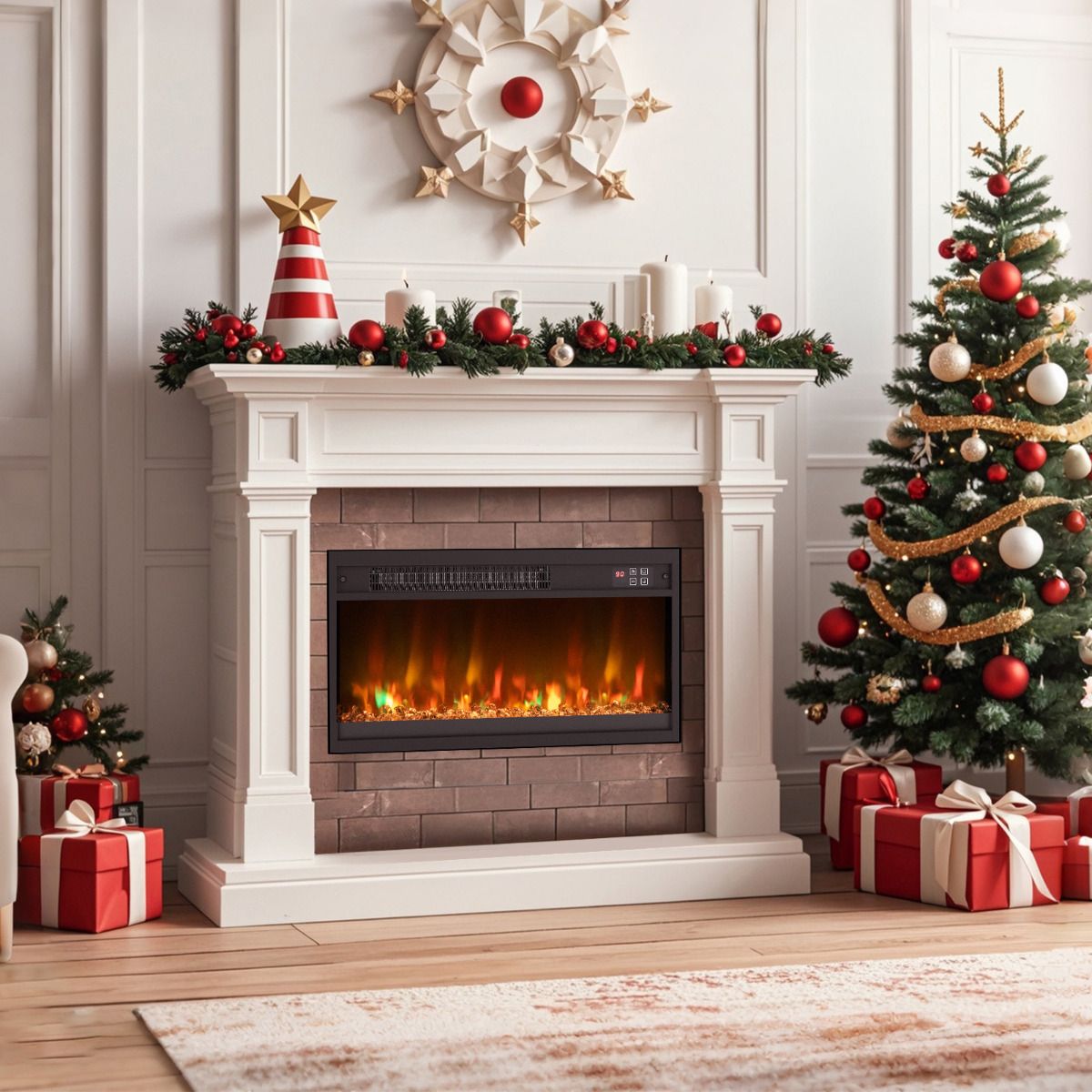 23 Inch Electric Fireplace Insert with Remote Control and Adjustable Flame — image 4