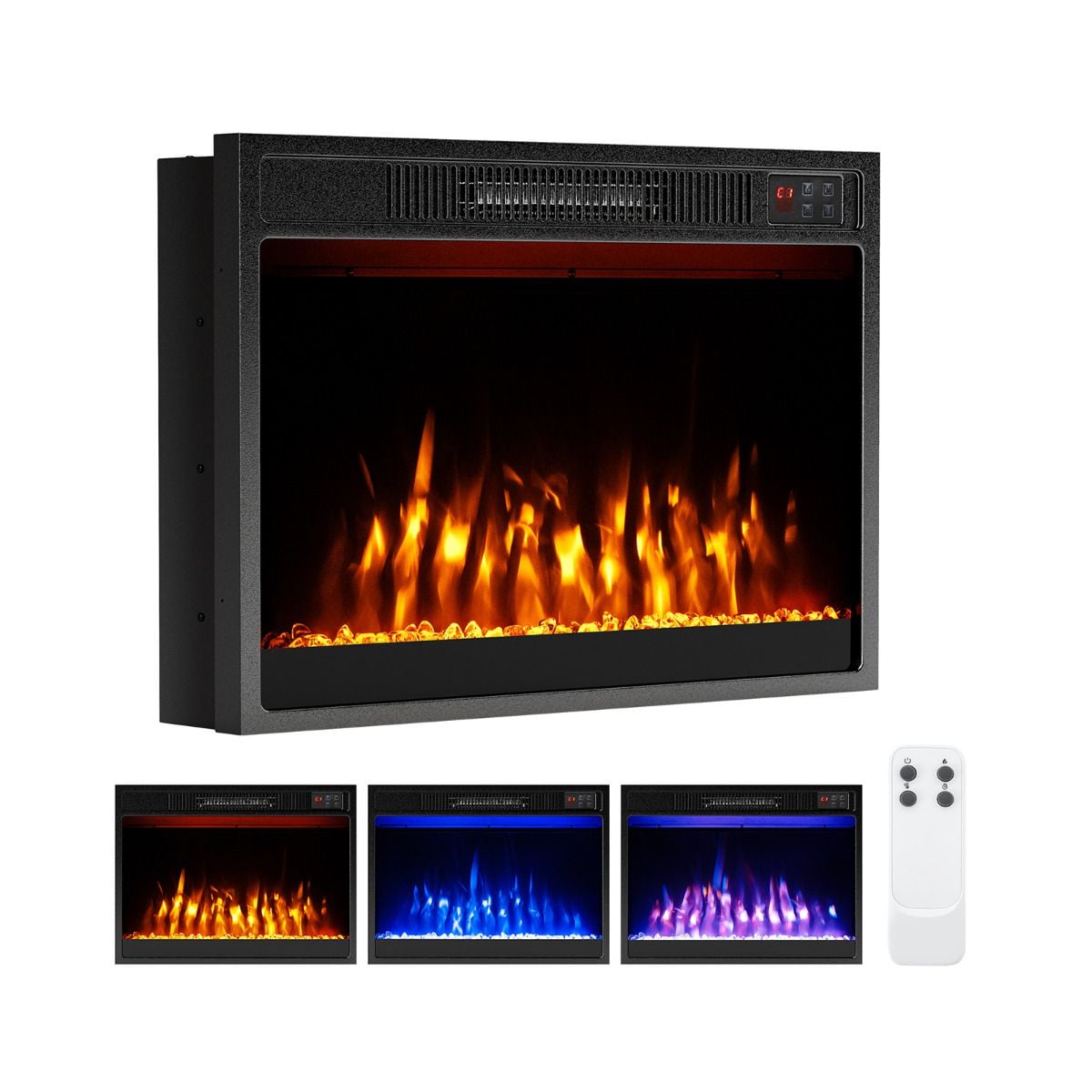 23 Inches Electric Fireplace Insert 750W/1500W Fireplace Heater — image 3
