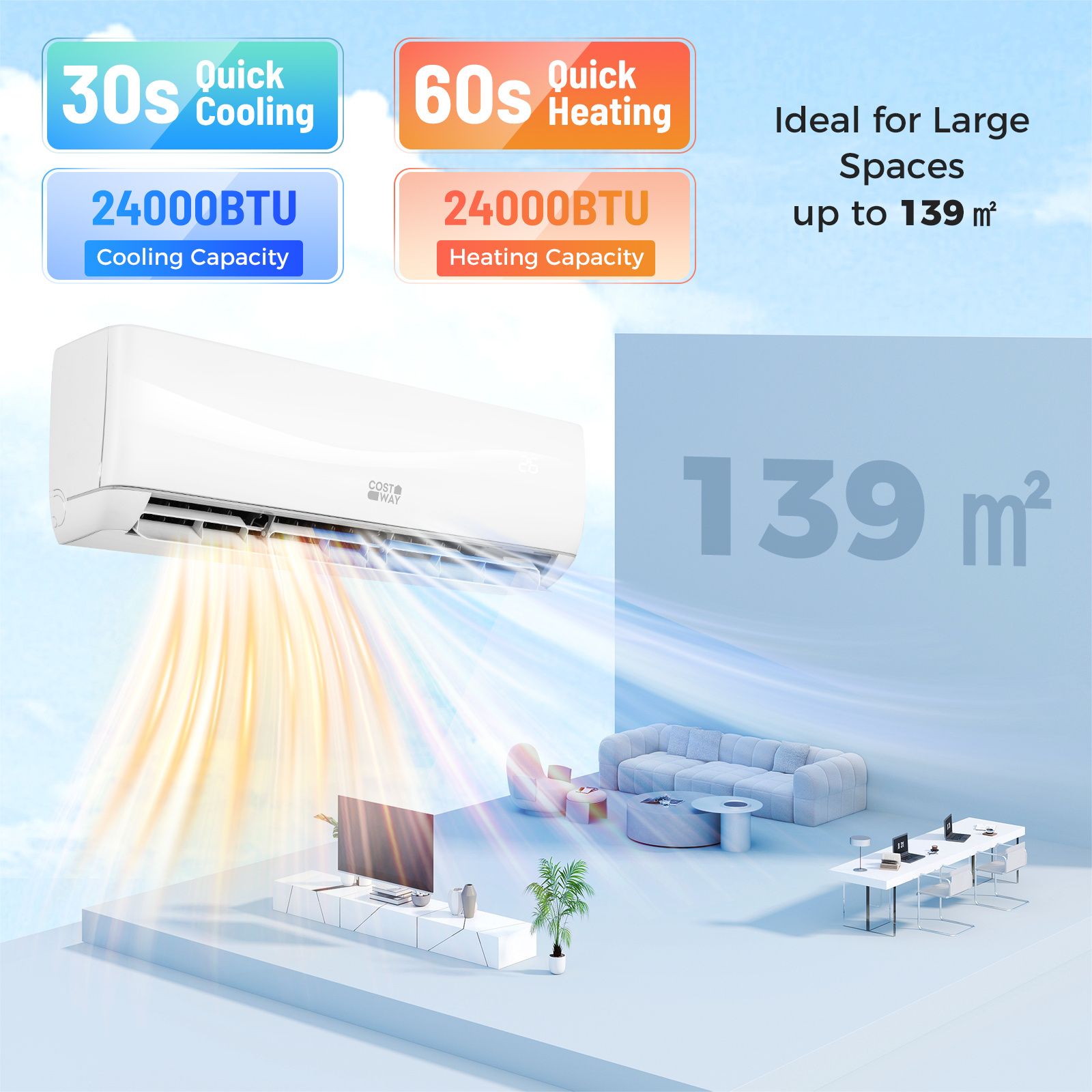 24000 BTU Mini Split AC & Heating System A++ Energy Efficient Inverter AC — image 6