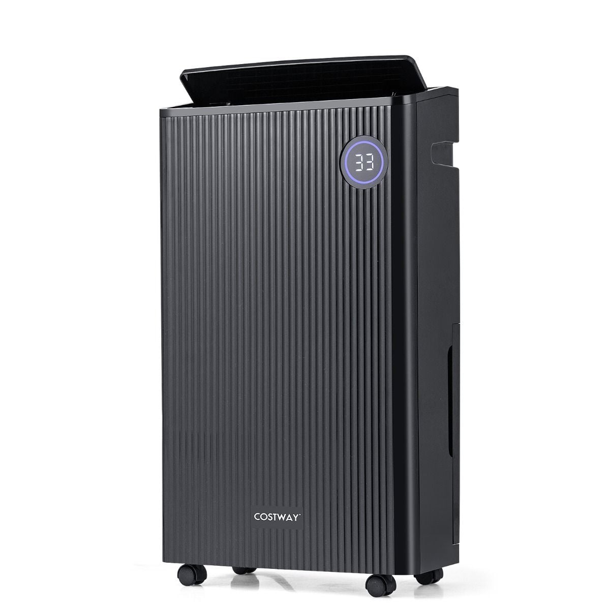 Costway 25L per day home dehumidifier, white, with 3-colour humidity indicator, front view