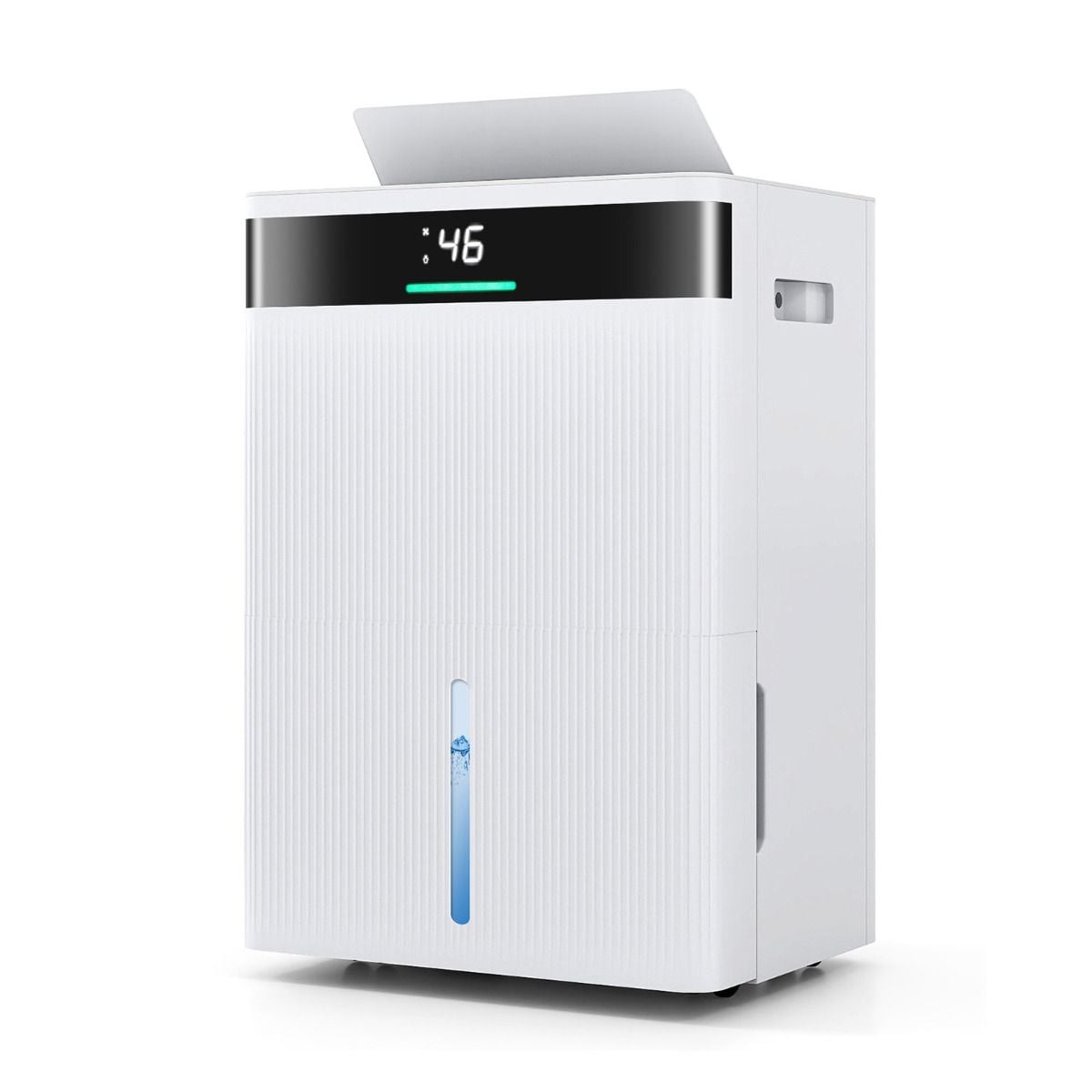 Costway 30L dehumidifier 5.5L water tank and control panel close-up