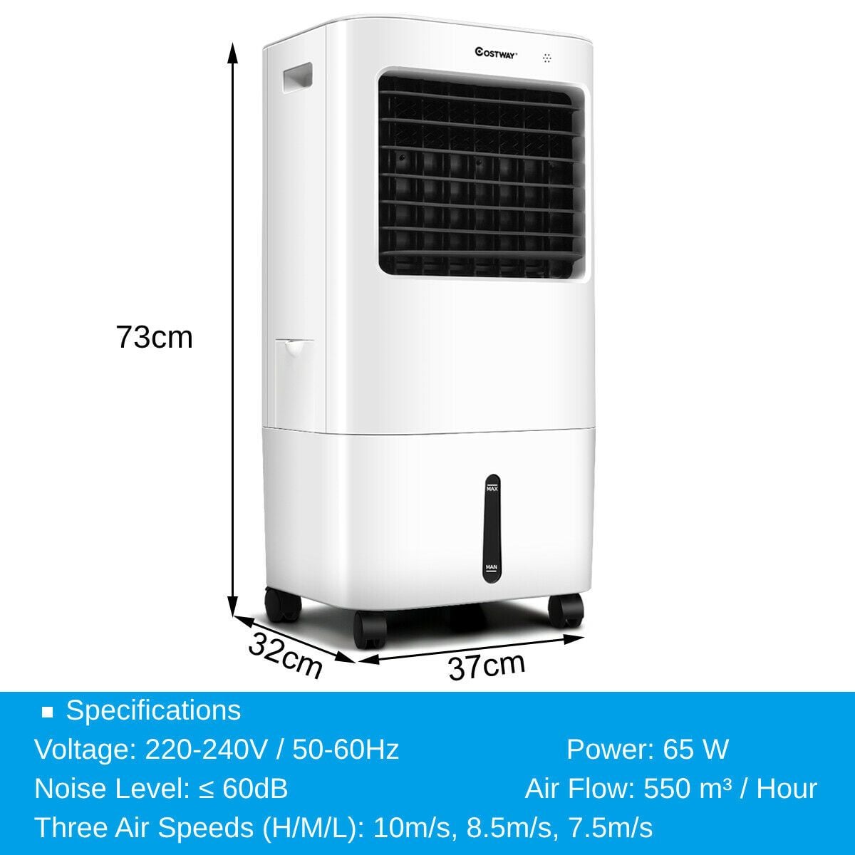 3-in-1 Evaporative Air Cooler and Humidifier with Remote Control — image 4