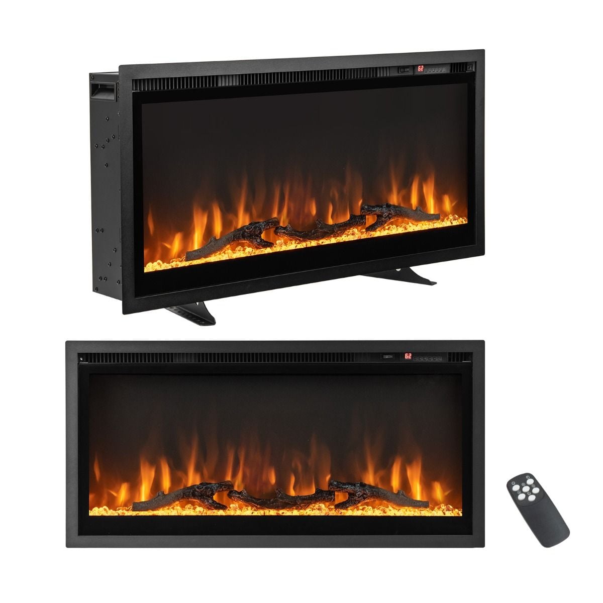 Costway electric fireplace flame colour display and remote control