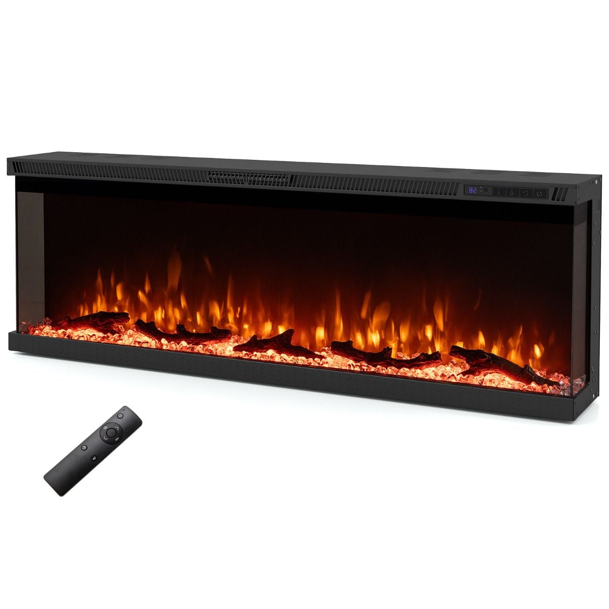 3 Sided Electric Fireplace 50 inch Recessed/Wall-Mounted/Freestanding Fire Place Heater — image 4