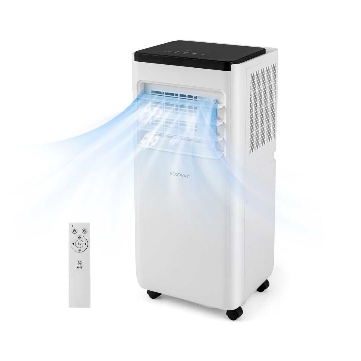 Costway 7000 BTU portable air conditioner, white, front view