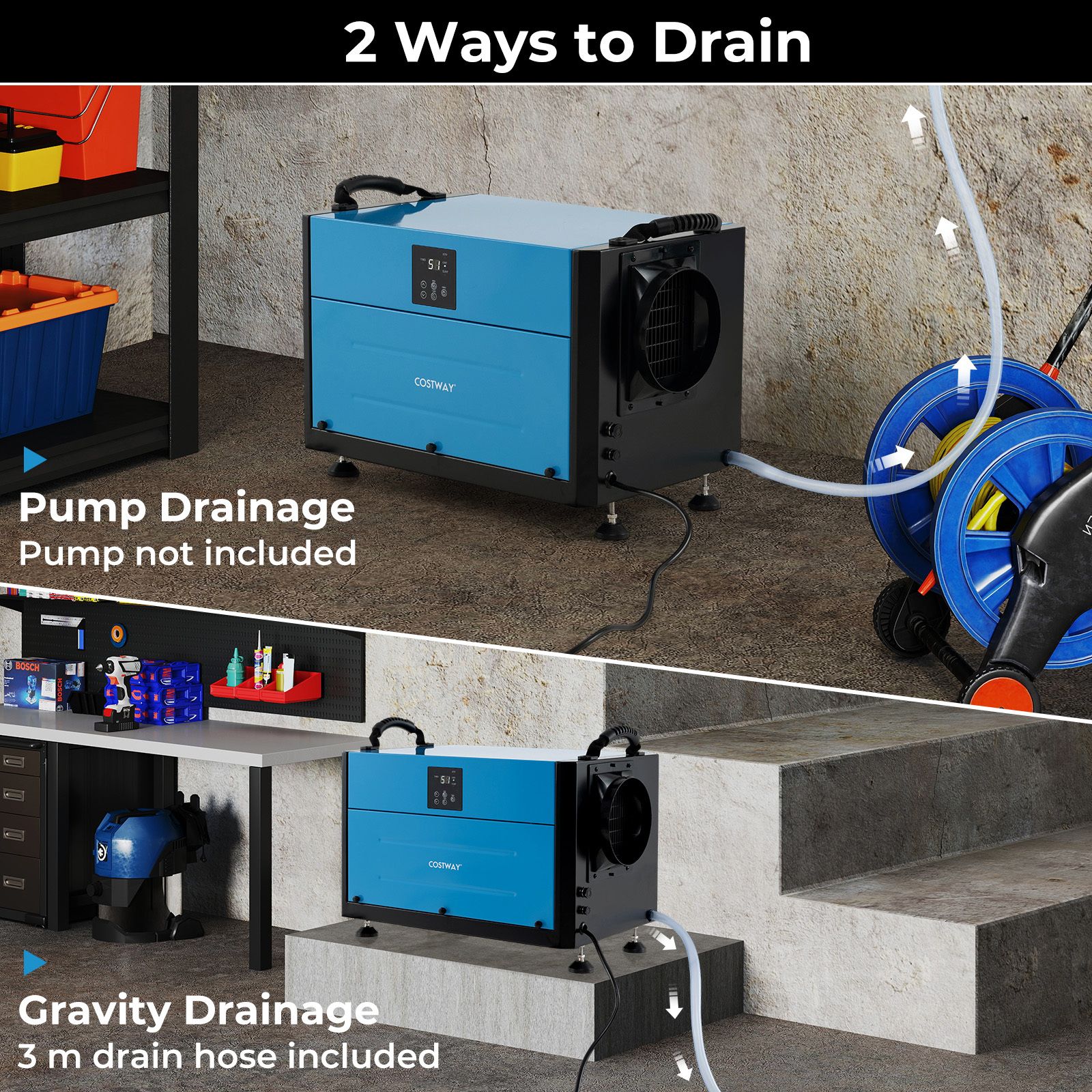 80L/Day Crawl Space Dehumidifier Commercial Dehumidifier with 3 Modes — image 6