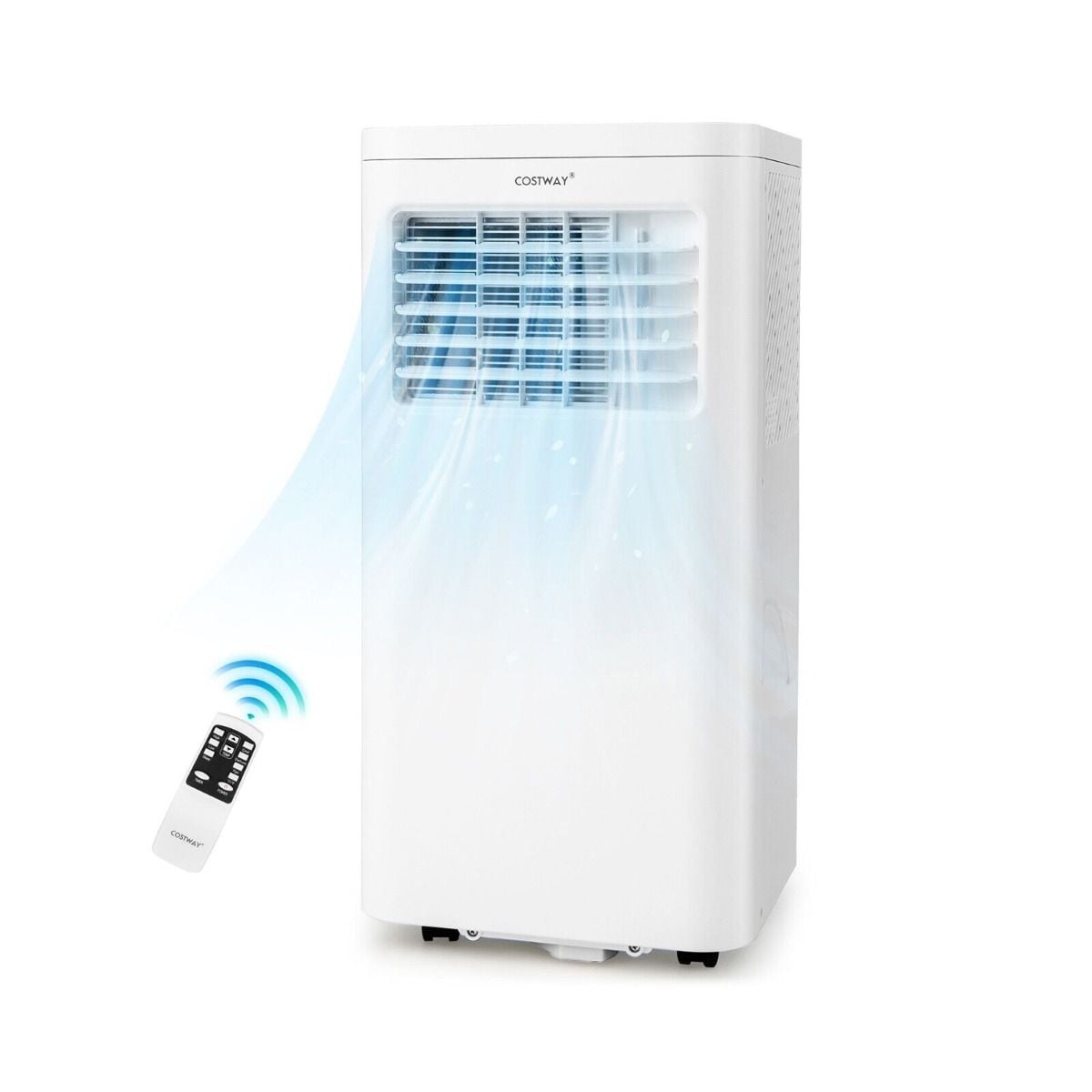 Costway 9000 BTU 4-in-1 portable air conditioner, white, front view