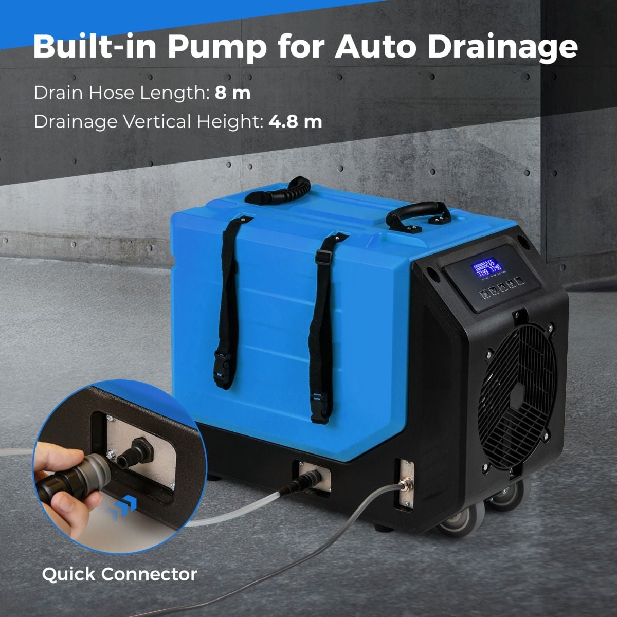 Costway commercial dehumidifier digital display and control panel close-up