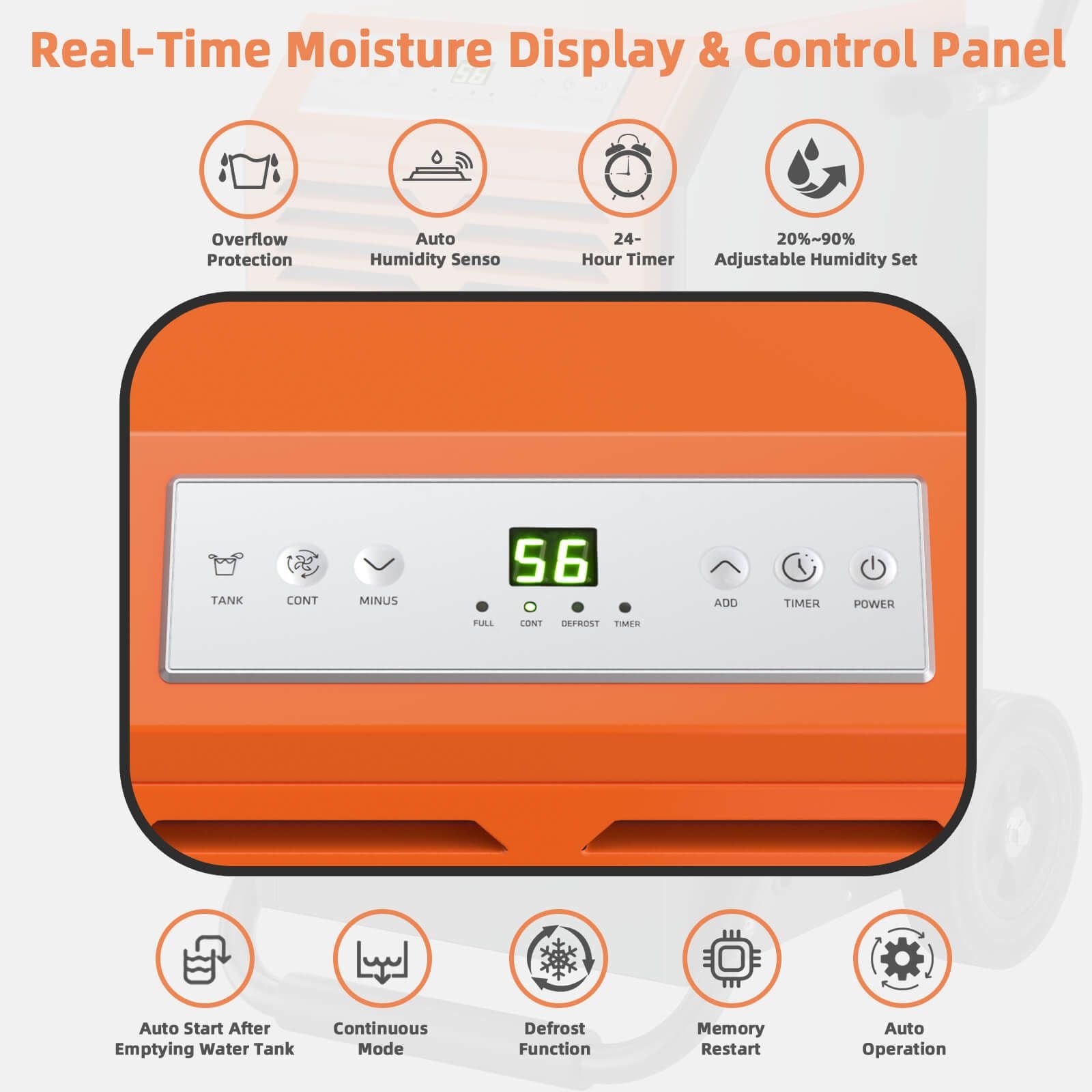 63L Commercial Dehumidifier with 24H Timer and Auto Defrost — image 6