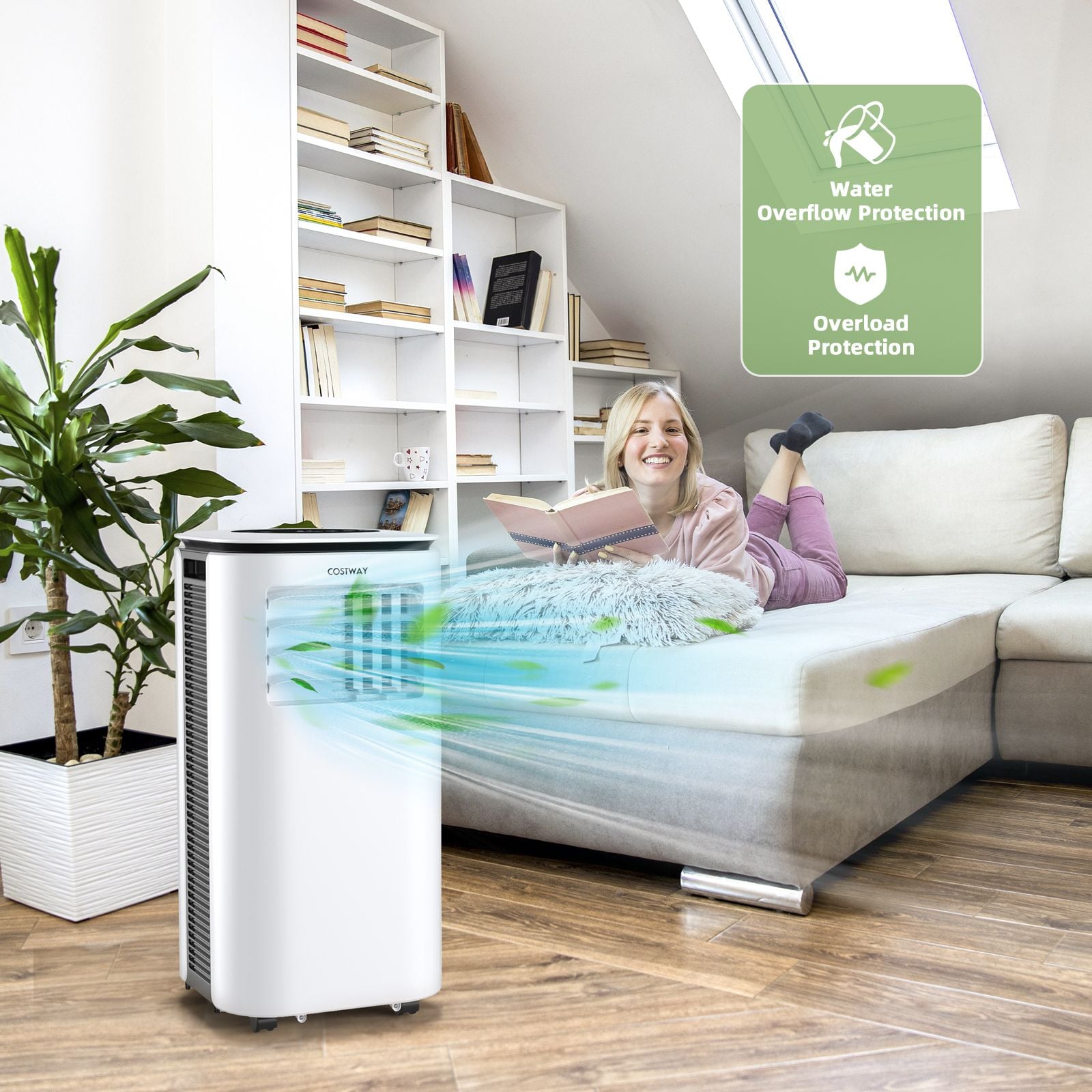 Costway 4-in-1 portable air con with LED panel and remote