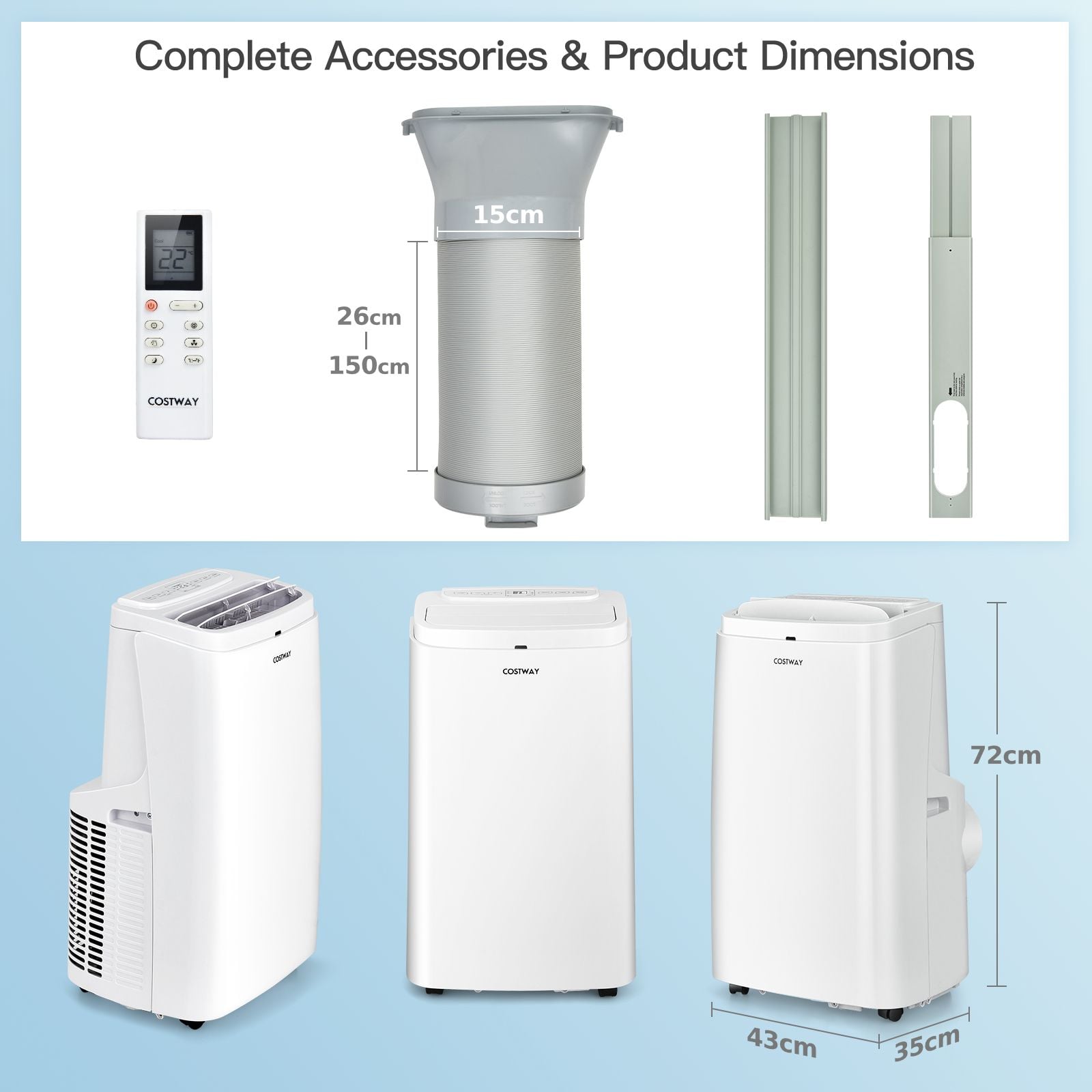 9000/12000 BTU Portable Air Conditioner with Remote Control — image 6