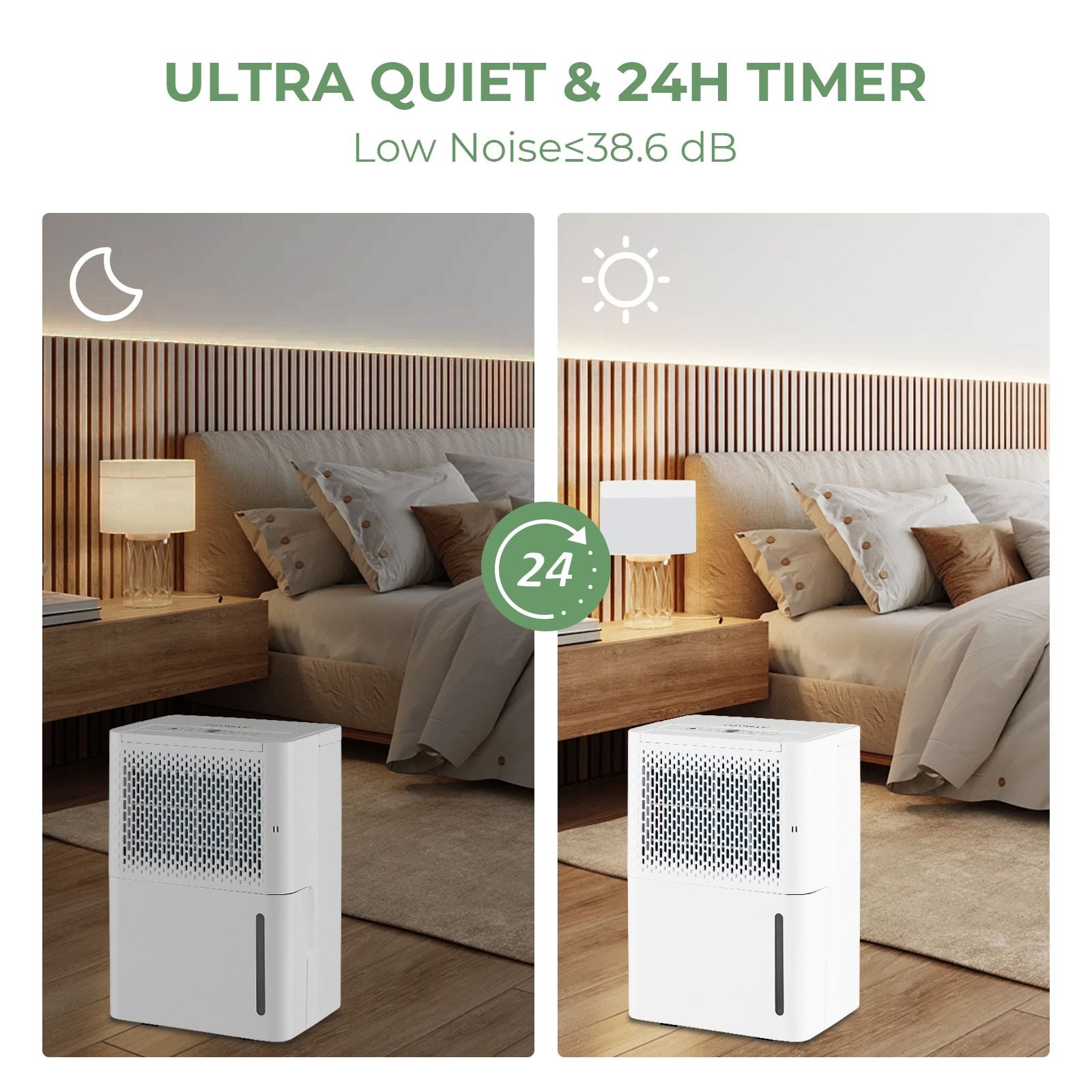 12L/Day Dehumidifier with Continuous Drying Auto Mode and 24H Timer — image 6
